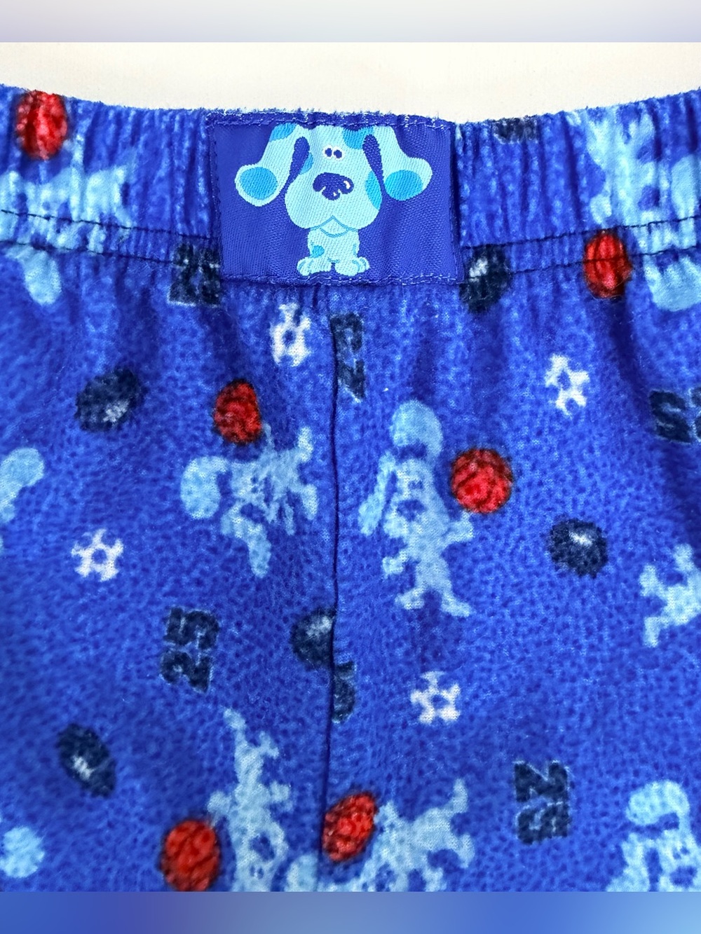 Vintage 2002 Toddler 3T Blues Clues Basketball & Football #25 Pajama Top&Bottom - Picture 10 of 12